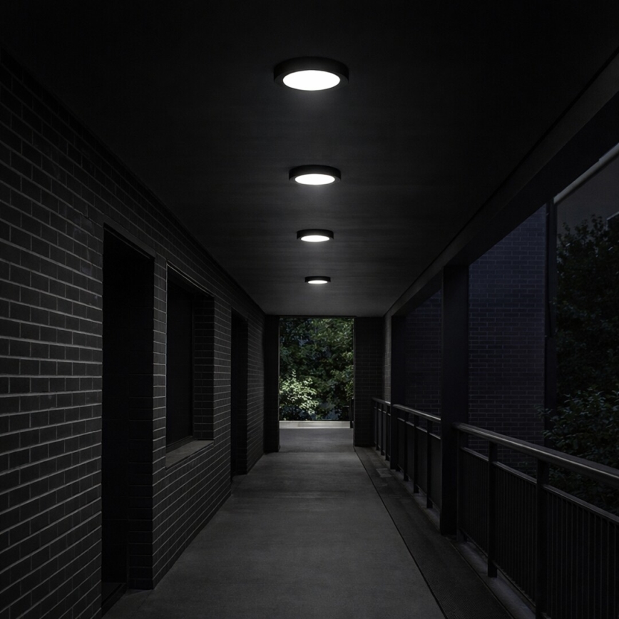 Rabalux - LED-Badezimmer-Deckenleuchte, LED/24 W/230 V, Ø 22 cm, IP44, schwarz