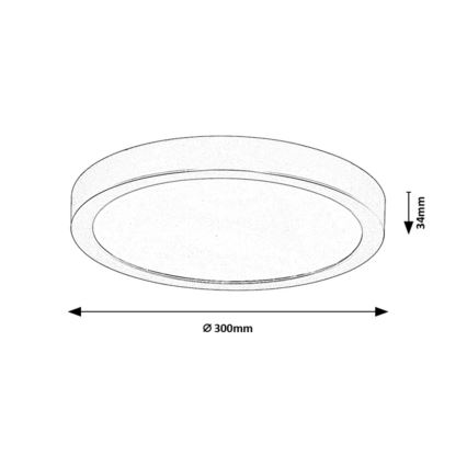 Rabalux - LED-Deckenleuchte für Badezimmer LED/30W/230V Ø 30 cm IP44 schwarz