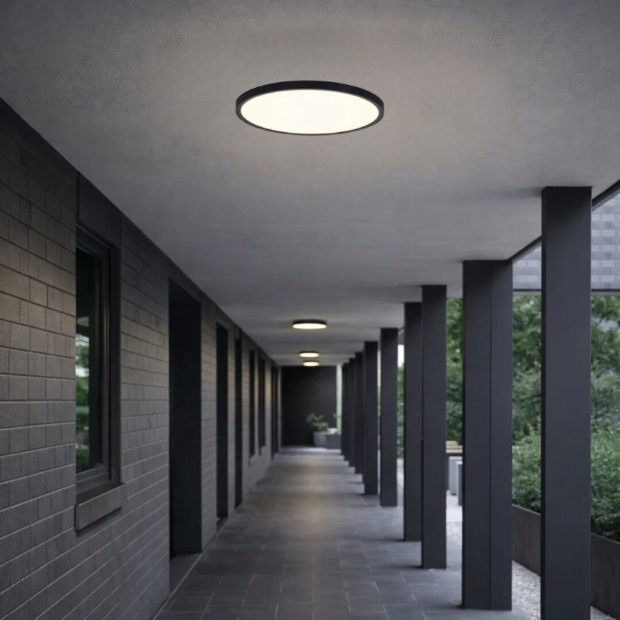 Rabalux - LED-Deckenleuchte für Badezimmer LED/18W/230V 3000/4000/6000K Ø 29 cm IP44 schwarz