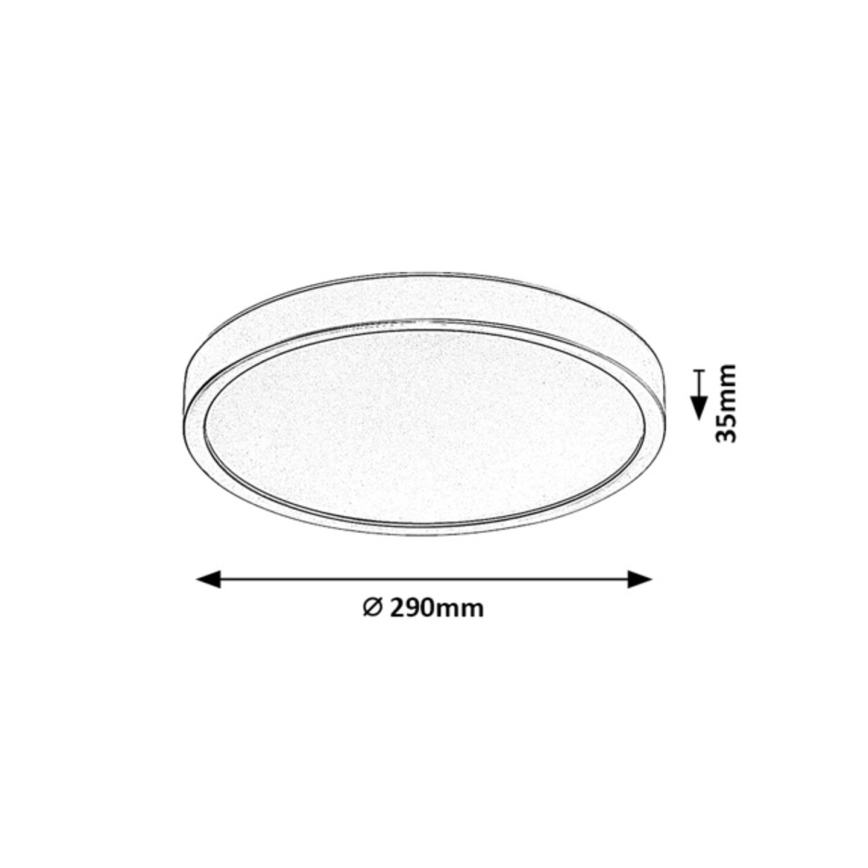 Rabalux - LED-Deckenleuchte für Badezimmer LED/18W/230V 3000/4000/6000K Ø 29 cm IP44 schwarz