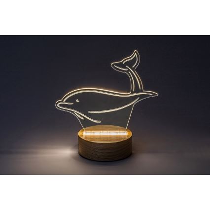 Rabalux - LED Kinder-Schreibtischlampe LED/2W/5V 3000K Delfin Buche