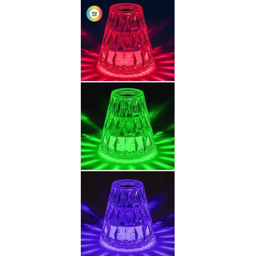 Rabalux - Dimmbare und aufladbare LED-RGB-Tischlampe LED/2W/5V 3000K