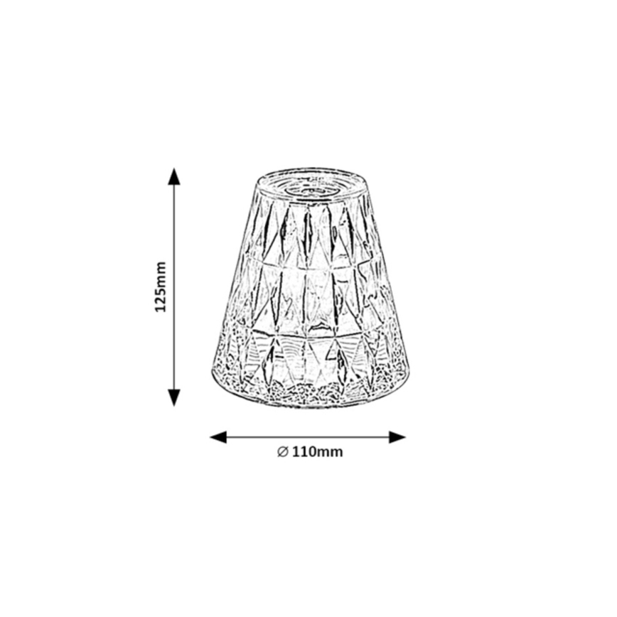 Rabalux - Dimmbare und aufladbare LED-RGB-Tischlampe LED/2W/5V 3000K