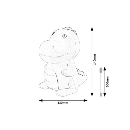 Rabalux - Kleine dimm- und aufladbare LED-RGB-Kinderleuchte mit Touch-Steuerung LED/0,45W/5V