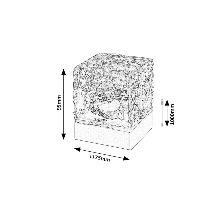 Rabalux - LED RGB Dimmbare, aufladbare Tischleuchte LED/1W/5V/3xAA + Fernbedienung