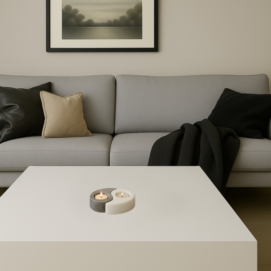 Rabalux - Salzlampe - Kerzenhalter grau/weiß