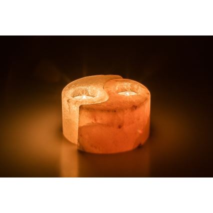 Rabalux - Salzlampe - Kerzenhalter orange/weiß