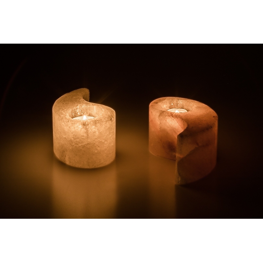 Rabalux - Salzlampe - Kerzenhalter orange/weiß