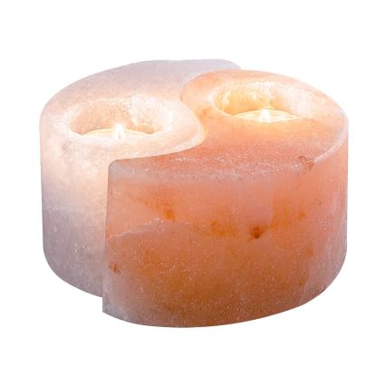 Rabalux - Salzlampe - Kerzenhalter orange/weiß