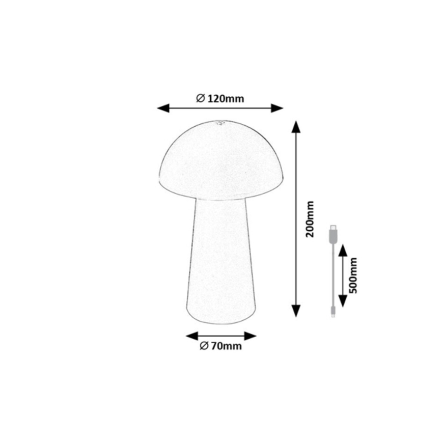 Rabalux - LED-Außenlampe, dimmbar, mit Touch-Steuerung, wiederaufladbar, LED/1,5W/5V IP44 1200 mAh USB, grün