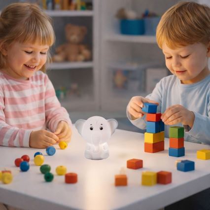 Rabalux - RGB-LED-Touch-Nachtlicht LED/0,05W/1xCR2032 Elefant