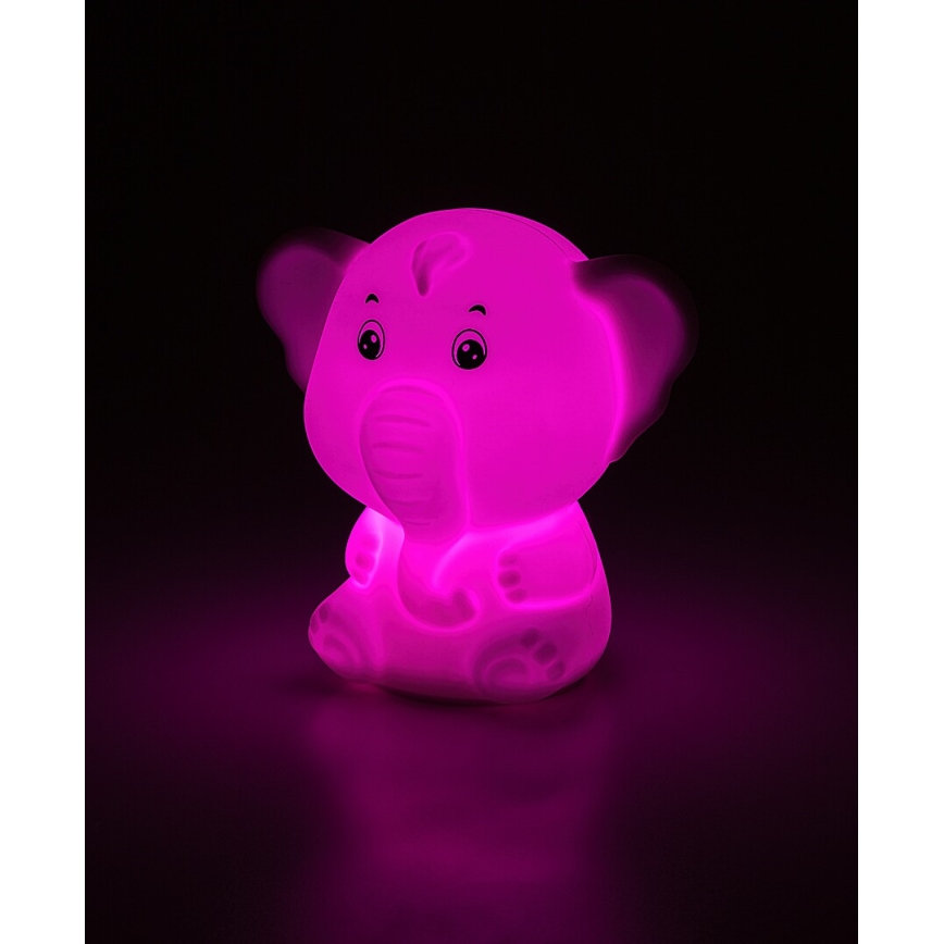 Rabalux - RGB-LED-Touch-Nachtlicht LED/0,05W/1xCR2032 Elefant