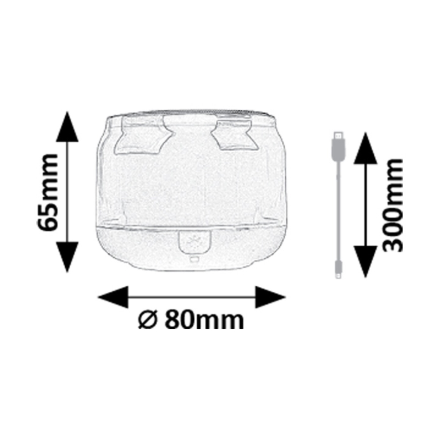 Rabalux - RGB Tischlampe mit Lautsprecher RGB/3W/3,7V 500mAh