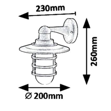 Rabalux 7677 - Außen Wandbeleuchtung DARRINGTON 1xE27/20W/230V IP44