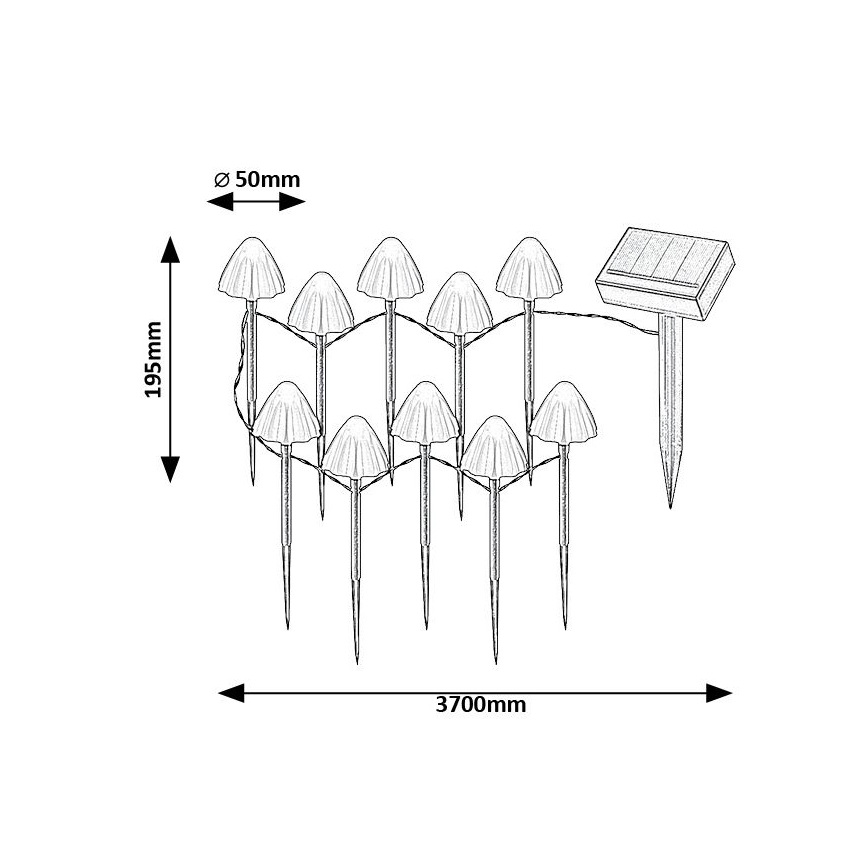 Rabalux – LED-Solarleuchte 10xLED/0,2W/1,2V IP44