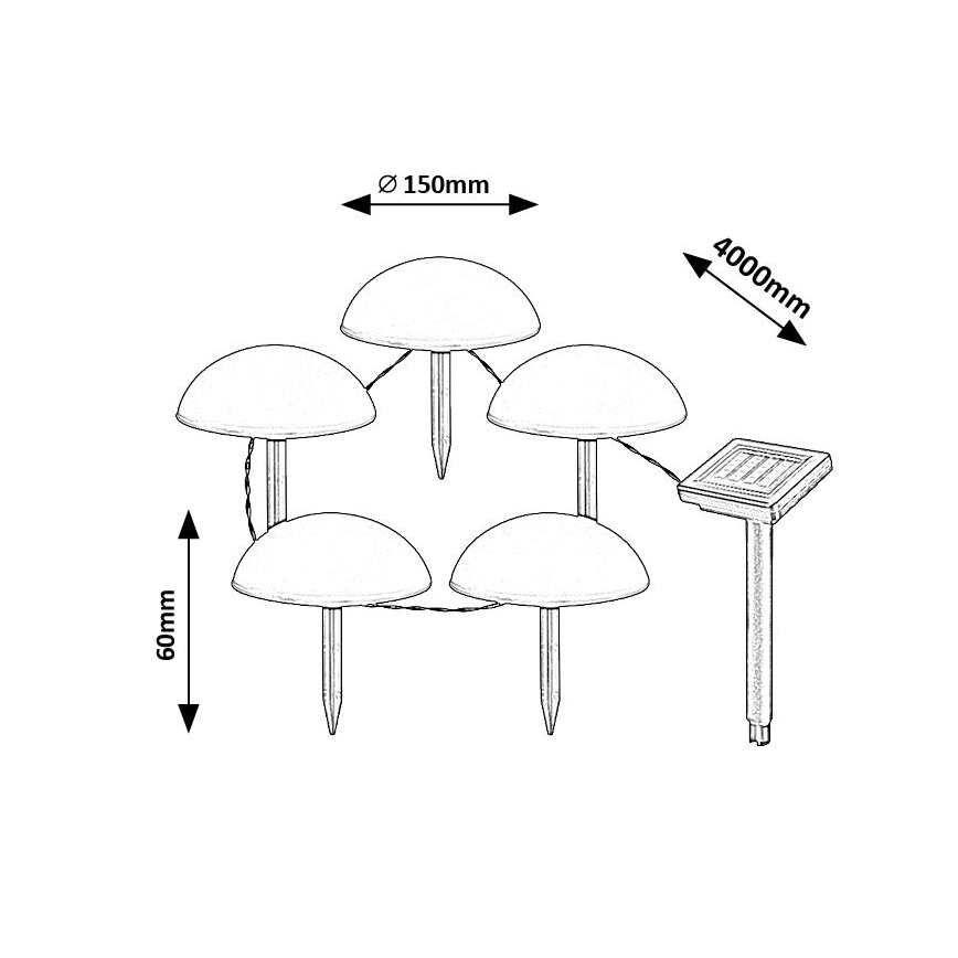 Rabalux – LED-Solarleuchte 5xLED/0,2W/1,2V IP44