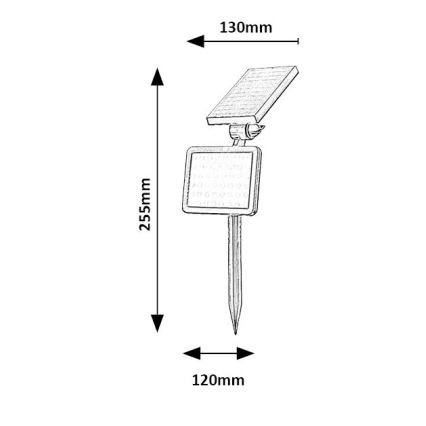 Rabalux – LED-Solar-Strahler mit Sensor LED/9,6W/3,7V IP44