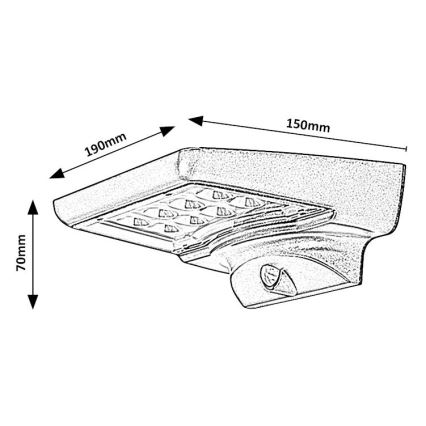 Rabalux – LED-Solarleuchte mit Sensor LED/4W/3,7V IP44