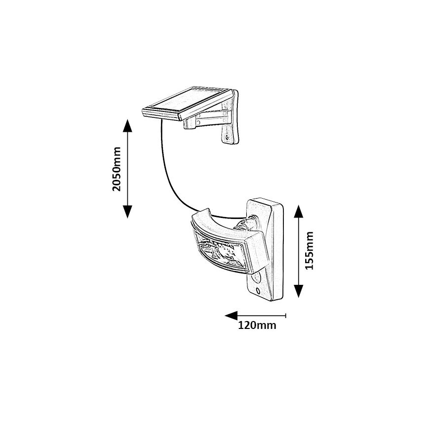 Rabalux – LED-Solarleuchte mit Sensor LED/2,4W/3,7V IP44