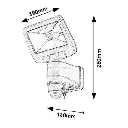 Rabalux – LED-Solarstrahler mit Sensor LED/5W/3,7V IP44