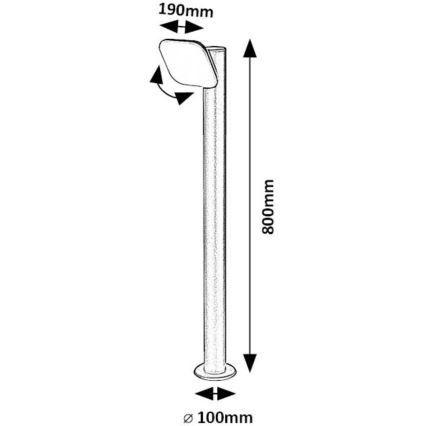 Rabalux - Flexible LED-Außenleuchte LED/12W/230V IP44 80 cm schwarz