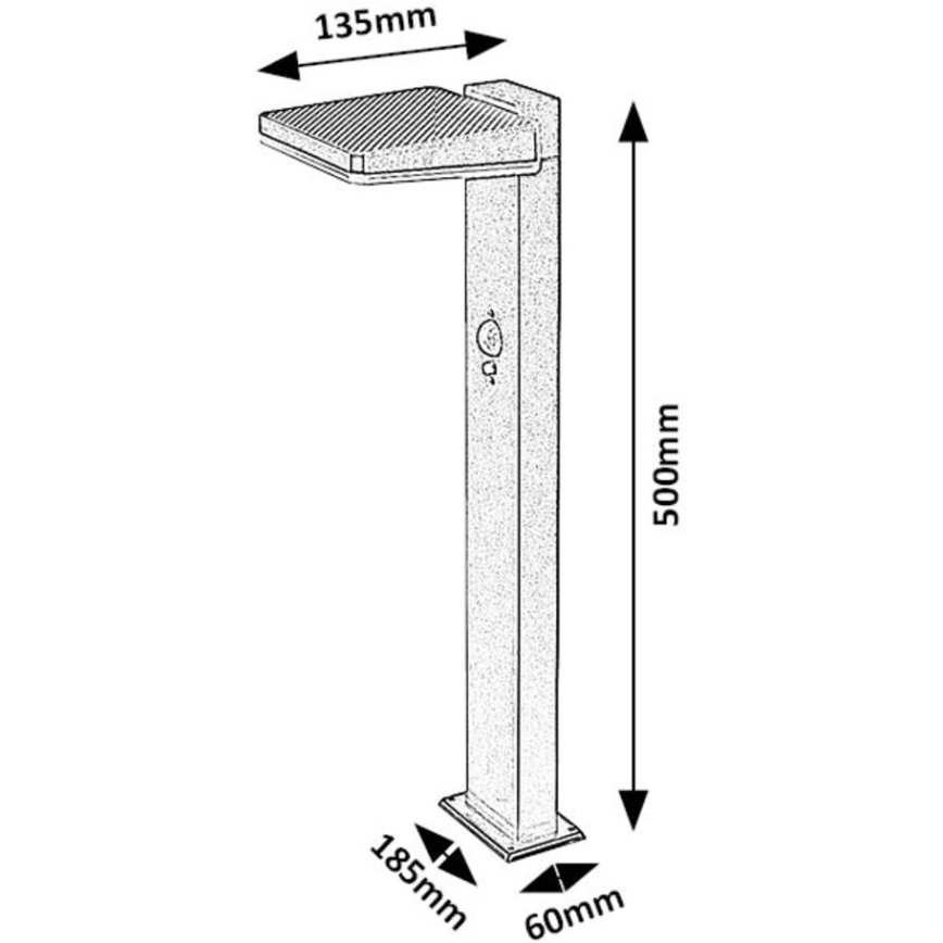 Rabalux - dimmbare LED-Solar-Außenleuchte mit Sensor LED/4,4W/3,7V IP54 Anthrazit 2200 mAh