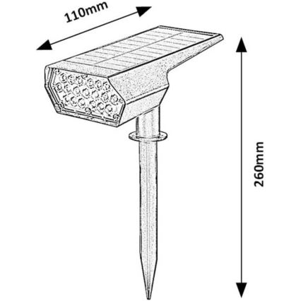 Rabalux - LED-Solarleuchte LED/0,5W/3,7V IP65 schwarz