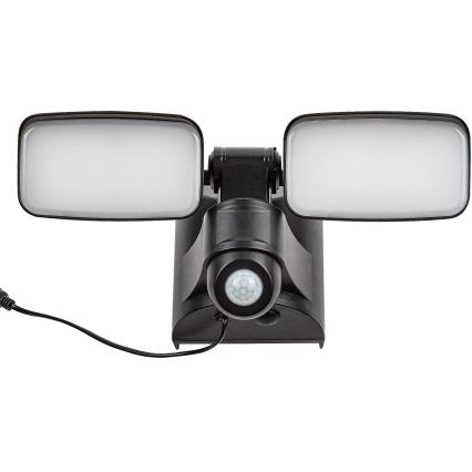 Rabalux - Flexible LED-Solar-Wandleuchte mit Sensor und externem Panel 2xLED/5W/3,7V IP54 schwarz