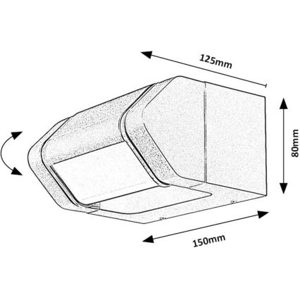 Rabalux - Flexible LED-Wandleuchte für Außenbereiche LED/8W/230V IP54 anthrazit