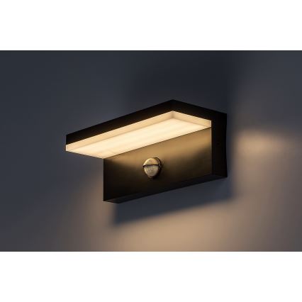 Rabalux - LED Outdoor-Wandleuchte mit Sensor LED/9W/230V 2700/4000/6500K IP54 schwarz
