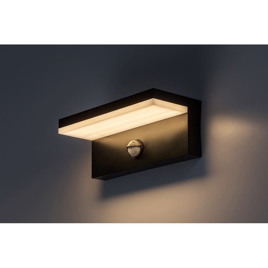 Rabalux - LED Outdoor-Wandleuchte mit Sensor LED/9W/230V 2700/4000/6500K IP54 schwarz