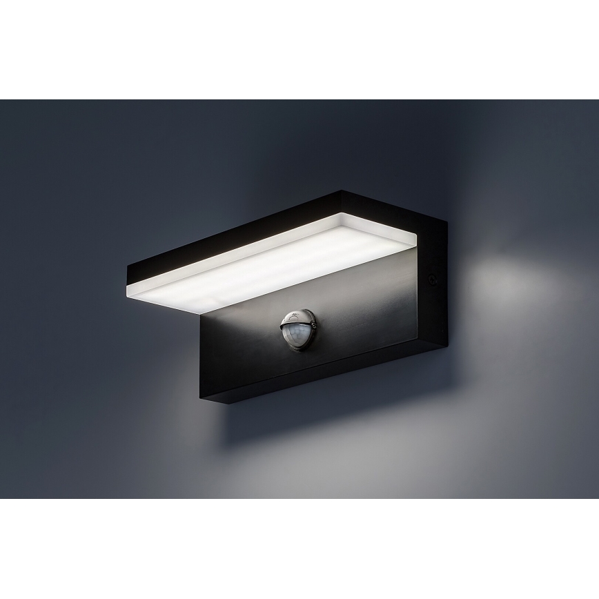 Rabalux - LED Outdoor-Wandleuchte mit Sensor LED/9W/230V 2700/4000/6500K IP54 schwarz
