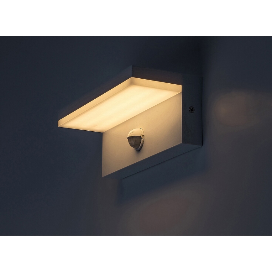 Rabalux - LED Outdoor-Wandleuchte mit Sensor LED/9W/230V 2700/4000/6500K IP54 weiß