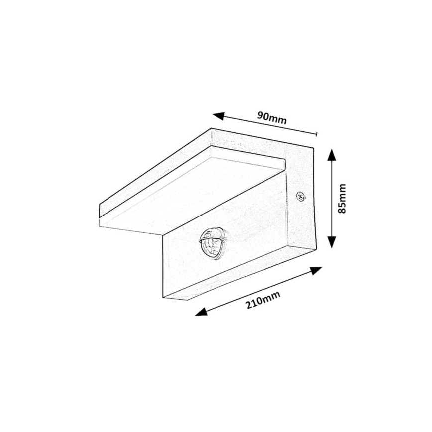 Rabalux - LED Outdoor-Wandleuchte mit Sensor LED/9W/230V 2700/4000/6500K IP54 weiß