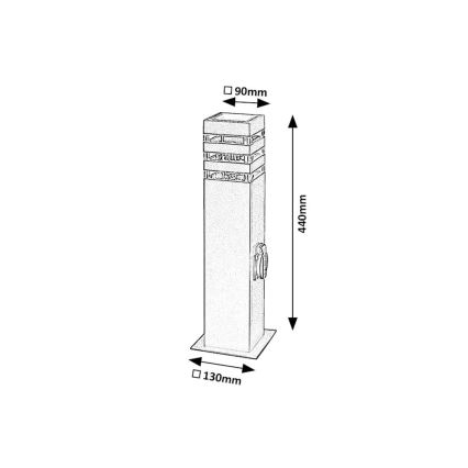Rabalux - Außenleuchte mit Steckdose 1xE27/12W/230V IP44