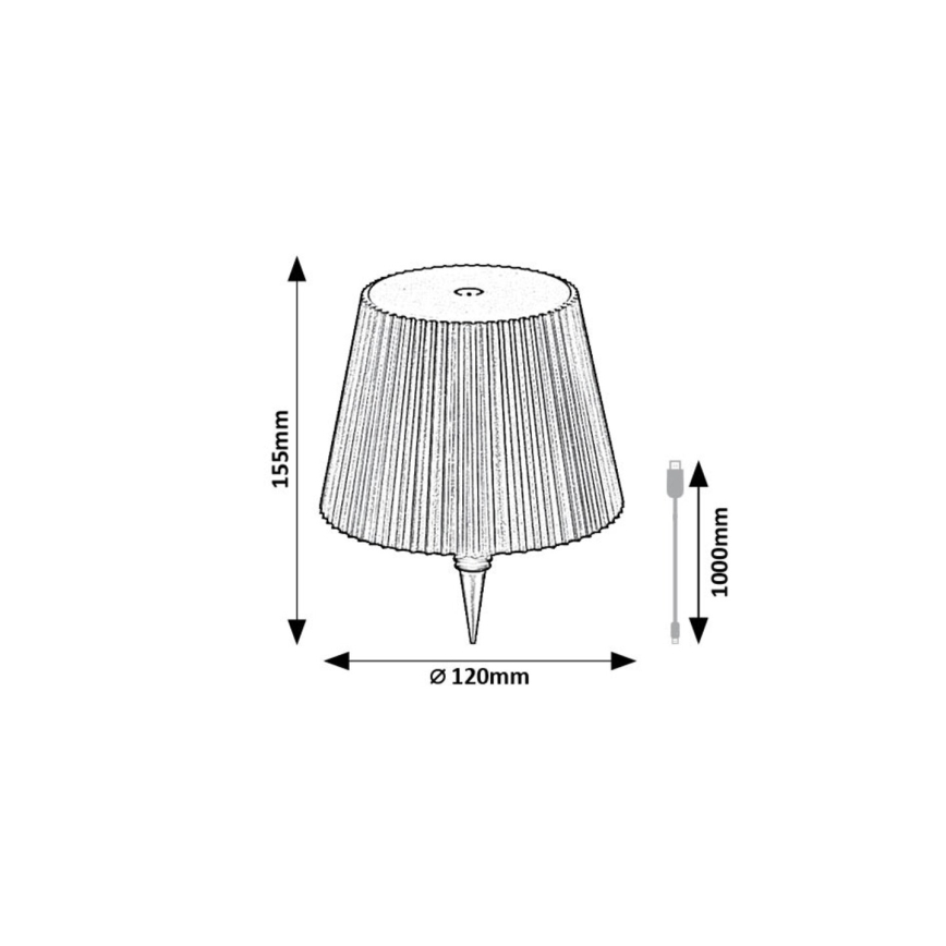 Rabalux - LED Dimmbar aufladbar Flasche Lampenschirm LED/2W/5V IP44