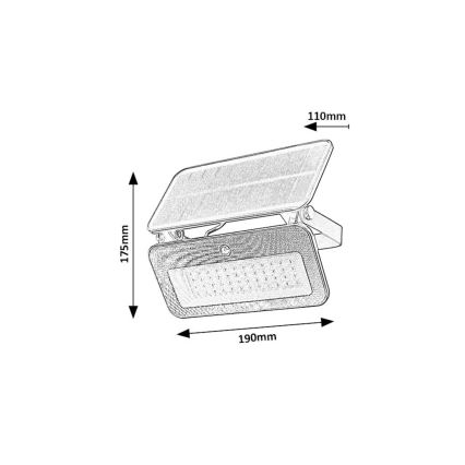 Rabalux - LED Solarstrahler mit Sensor LED/8W/3,7V 3000/4000/6500K IP65 2600 mAh