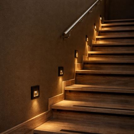 Rabalux - LED-Treppenleuchte mit Bewegungs- und Dämmerungssensor LED/1W/230V 3000/4500/6500K schwarz