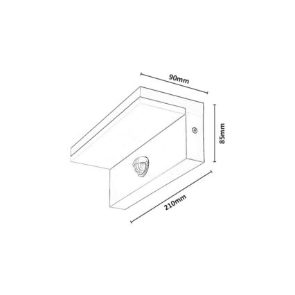 Rabalux - LED Außenwandleuchte mit Sensor LED/9W/230V IP54 beige