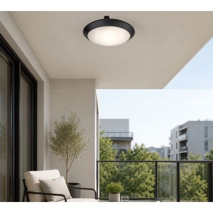 Rabalux - Außen-Deckenleuchte mit Bewegungsmelder 1xE27/9W/230V IP65 Ø 30 cm schwarz