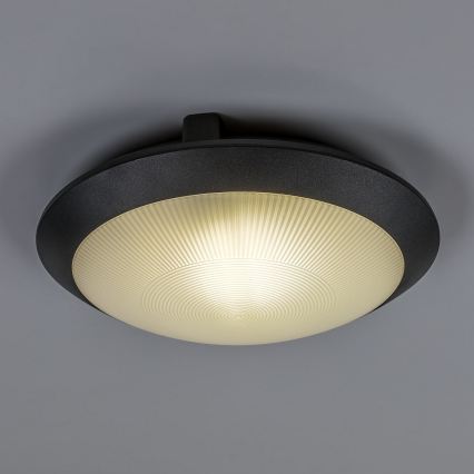 Rabalux - Außen-Deckenleuchte mit Bewegungsmelder 1xE27/9W/230V IP65 Ø 30 cm schwarz