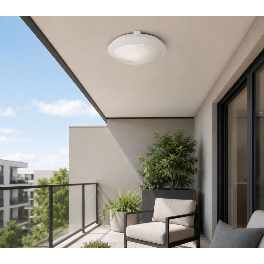 Rabalux - Außen-Deckenleuchte 1xE27/9W/230V IP65 Ø 30 cm weiß