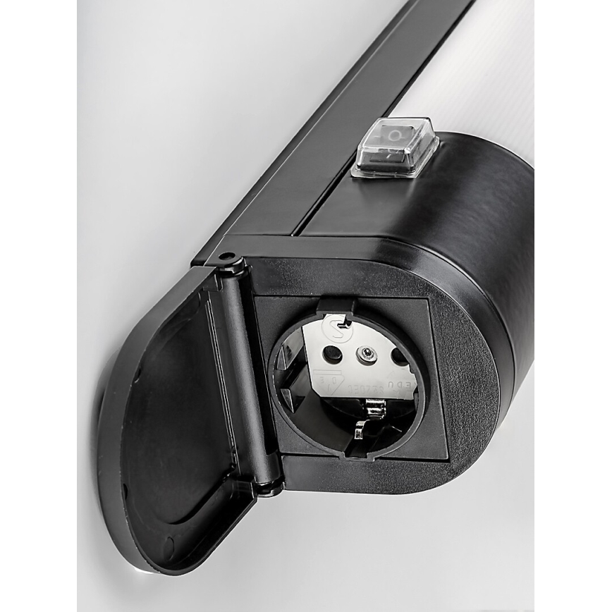 Rabalux - LED Unterbauleuchte mit Steckdose LED/20W/230V 4000K IP44 Schwarz 87 cm