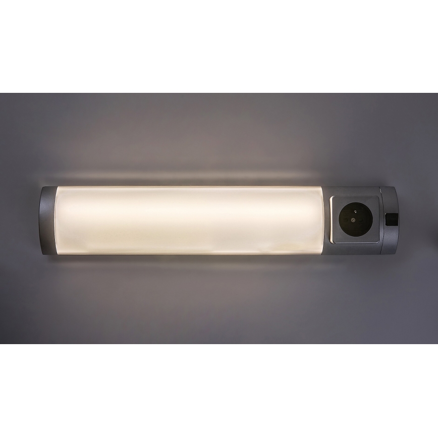 Rabalux - LED-Küchenunterbauleuchte mit Steckdose LED/5W/230V 4000K 45 cm silbern