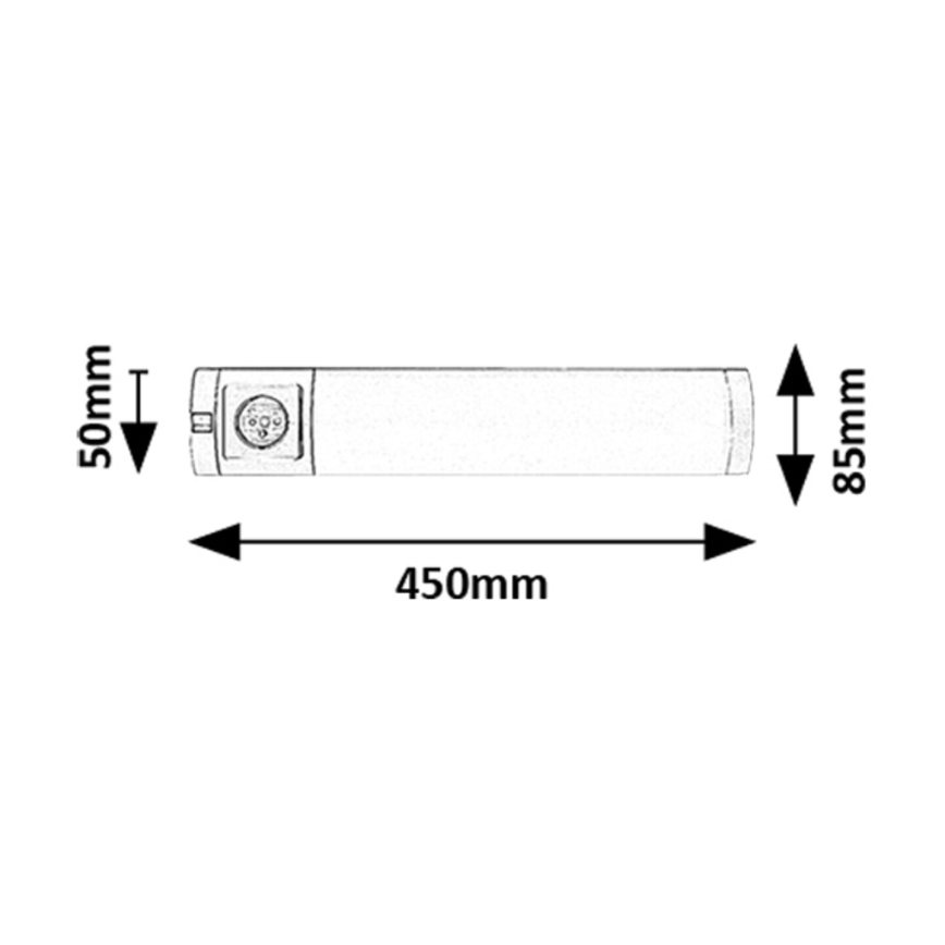 Rabalux - LED-Küchenunterbauleuchte mit Steckdose LED/5W/230V 4000K 45 cm silbern