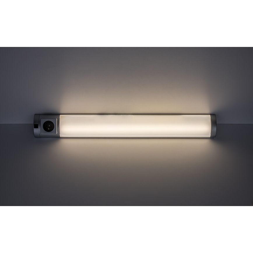 Rabalux - LED-Küchenunterbauleuchte mit Steckdose LED/8W/230V 4000K 68 cm silbern