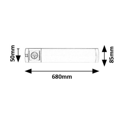 Rabalux - LED-Küchenunterbauleuchte mit Steckdose LED/8W/230V 4000K 68 cm silbern