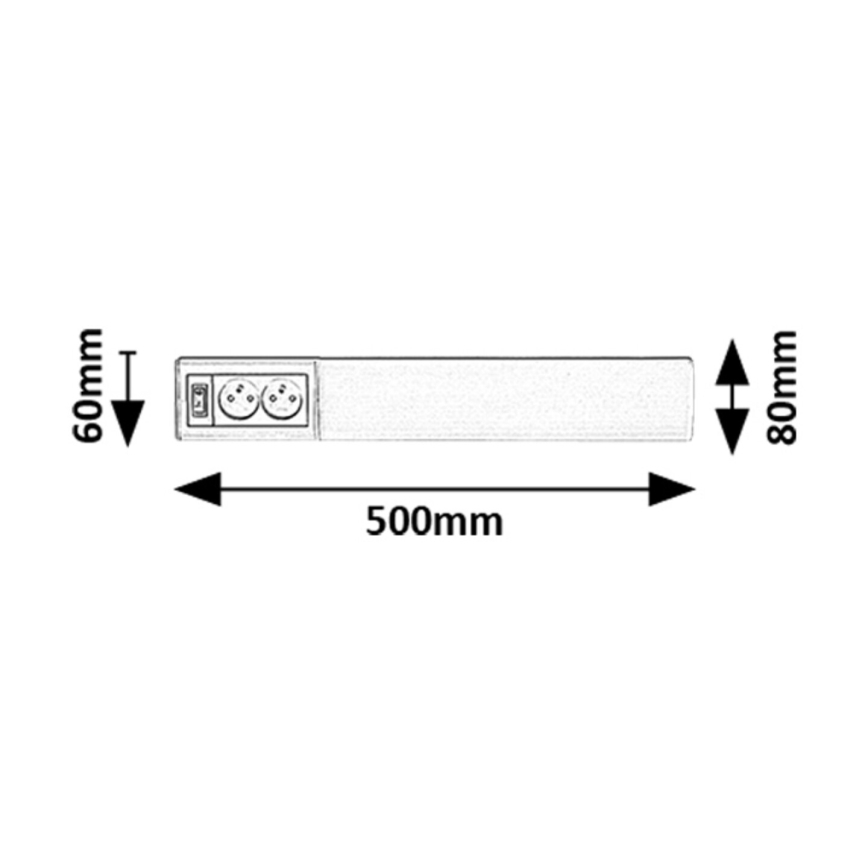 Rabalux - LED-Küchenunterbauleuchte mit Steckdosen LED/10W/230V 4000K 50 cm weiß