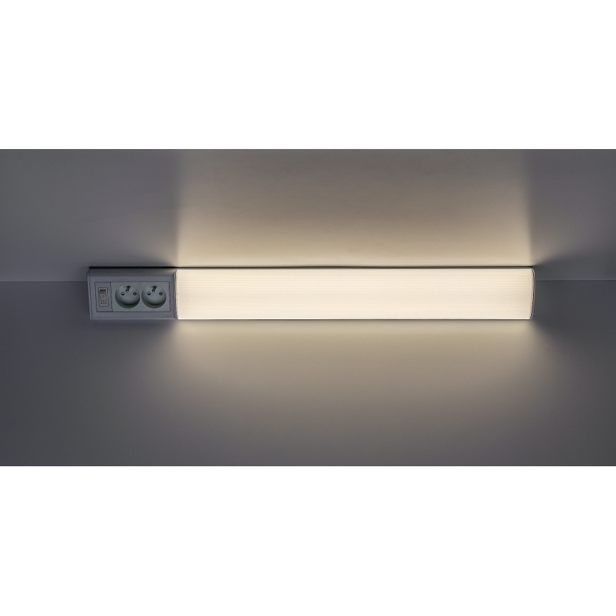 Rabalux - LED-Küchenunterbauleuchte mit Steckdosen LED/15W/230V 4000K 70 cm weiß