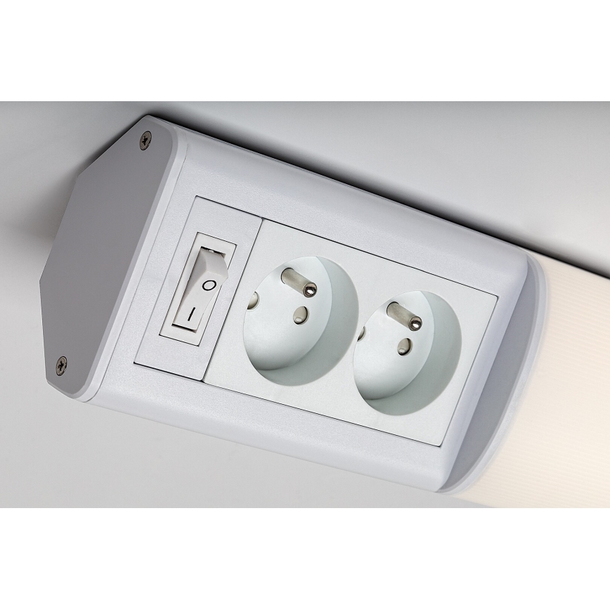 Rabalux - LED-Küchenunterbauleuchte mit Steckdosen LED/15W/230V 4000K 70 cm weiß